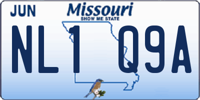 MO license plate NL1Q9A