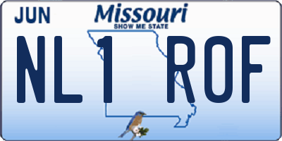 MO license plate NL1R0F