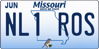 MO license plate NL1R0S