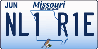 MO license plate NL1R1E