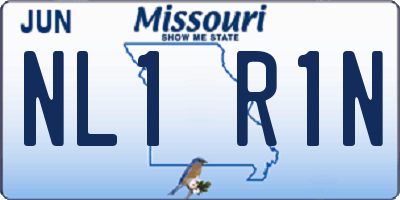 MO license plate NL1R1N