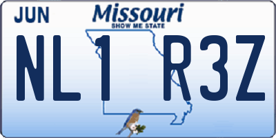 MO license plate NL1R3Z