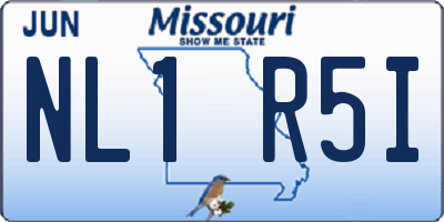 MO license plate NL1R5I