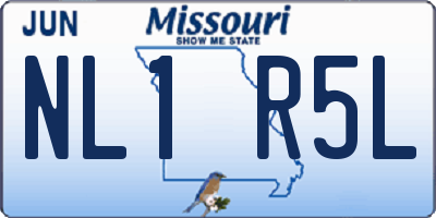 MO license plate NL1R5L