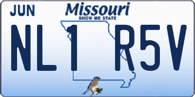 MO license plate NL1R5V