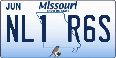 MO license plate NL1R6S