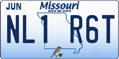 MO license plate NL1R6T