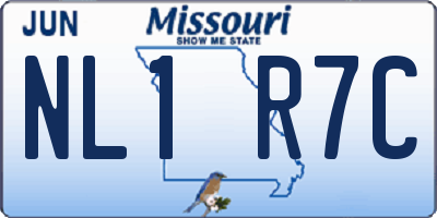 MO license plate NL1R7C