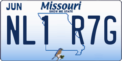 MO license plate NL1R7G