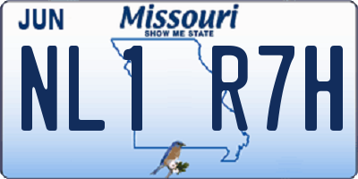 MO license plate NL1R7H