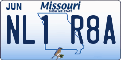 MO license plate NL1R8A