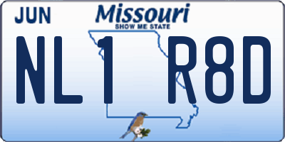 MO license plate NL1R8D