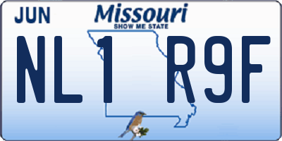 MO license plate NL1R9F
