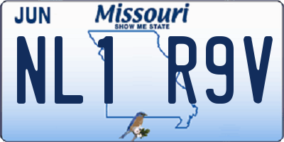 MO license plate NL1R9V