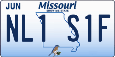 MO license plate NL1S1F