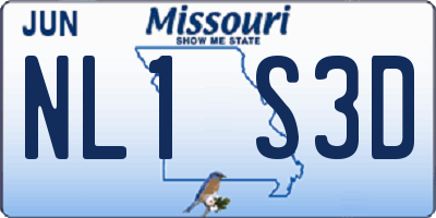 MO license plate NL1S3D