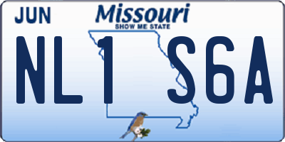 MO license plate NL1S6A