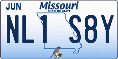 MO license plate NL1S8Y