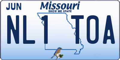 MO license plate NL1T0A