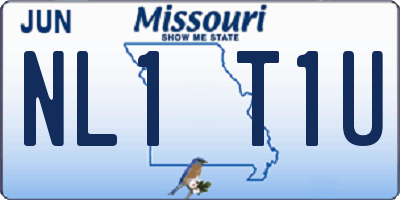 MO license plate NL1T1U
