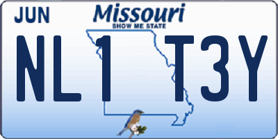 MO license plate NL1T3Y