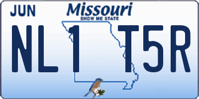 MO license plate NL1T5R
