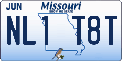 MO license plate NL1T8T