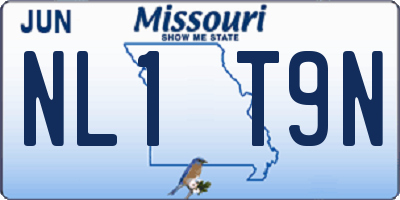 MO license plate NL1T9N