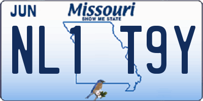 MO license plate NL1T9Y
