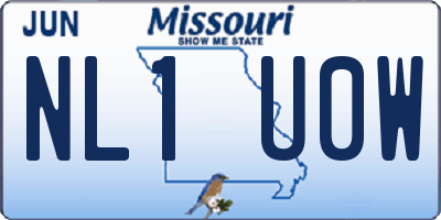 MO license plate NL1U0W