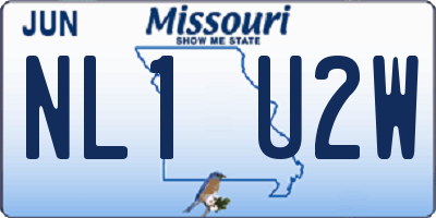 MO license plate NL1U2W