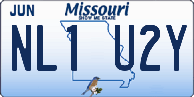 MO license plate NL1U2Y