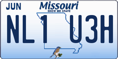 MO license plate NL1U3H