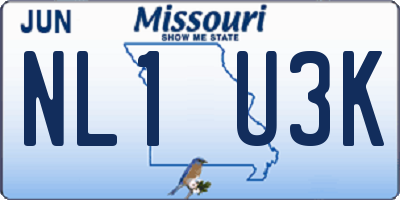 MO license plate NL1U3K