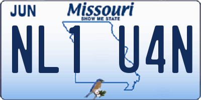 MO license plate NL1U4N