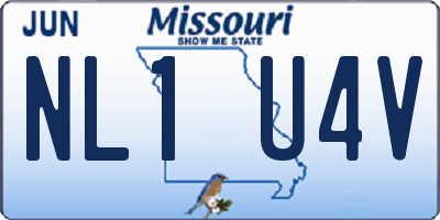 MO license plate NL1U4V