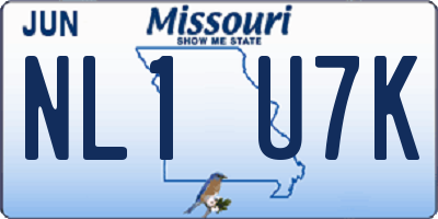 MO license plate NL1U7K