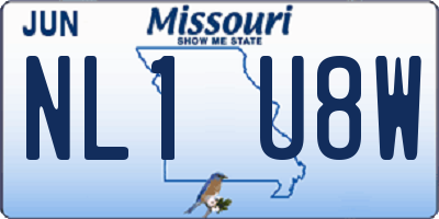 MO license plate NL1U8W