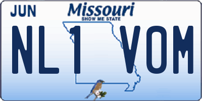 MO license plate NL1V0M