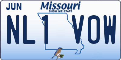 MO license plate NL1V0W