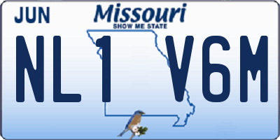 MO license plate NL1V6M
