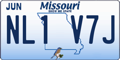 MO license plate NL1V7J