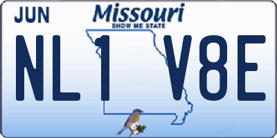 MO license plate NL1V8E