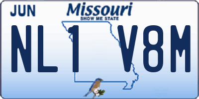 MO license plate NL1V8M