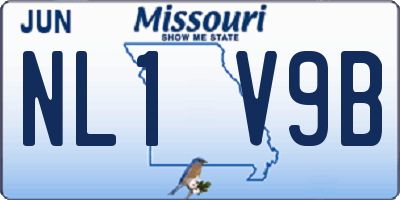 MO license plate NL1V9B