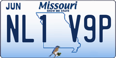 MO license plate NL1V9P
