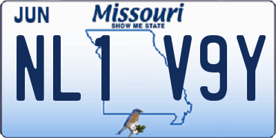 MO license plate NL1V9Y