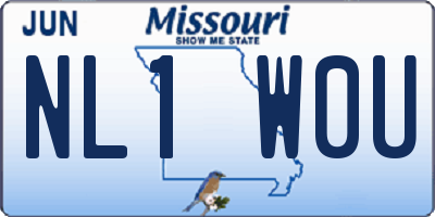 MO license plate NL1W0U