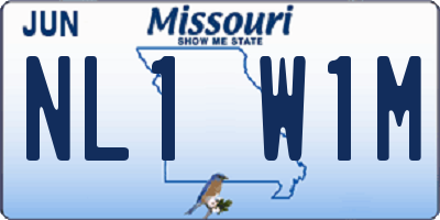 MO license plate NL1W1M