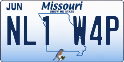 MO license plate NL1W4P